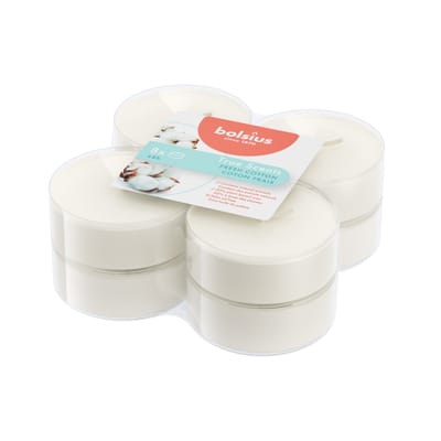 Bolsius - Maxilichten - True Scent Fresh Cotton - 8 Stuks - 8 Uur Brandduur