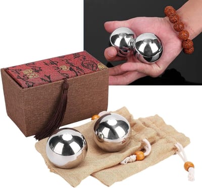 Traditionele Handtherapie Ballen - 2 Stuks Stalen Ontspanningsballen voor Stressverlichting en Gezondheidsoefeningen