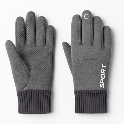 WVspecials Tech Fleece Handschoenen sport Grijs maat L - handschoenen - Handschoen winter - Handschoenen Scooter / Fiets / Wandelen - Handschoen Heren en Dames - Sporthandschoen - Winter - Maat L - Grijs - Sinterklaas - Kerst