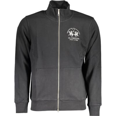 La Martina Zwarte Katoenen Herensweater
