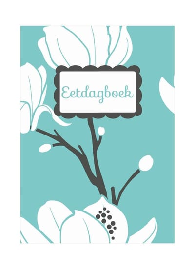 HappyBook - Eetdagboek - Eetschrift - FoodJournal - Dagboek - Voeding - Food - Turquoise - Gezondheid - Softcover - Recepten - Notities - Inspiratie - Gewicht - Afslanken - Motivatie - Gewicht tabel - Elastiek - Boekenlegger - Gewichtafname - Eetboek