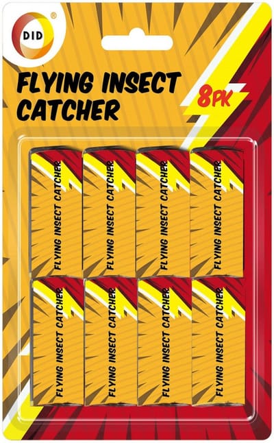 DID Insecten/vliegen vang plakstrips - 8x stuks - kleefstrips - ongedierte bestrijden