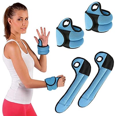 Set van 2 verstelbare polsgewichten - 1 kg neopreen voor fitness en spieropbouw