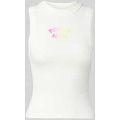 Tommy Jeans Top Tjw Slim Sh Tj Bubbl Dw0dw22280 Ybl Ecru Dames Maat - XS