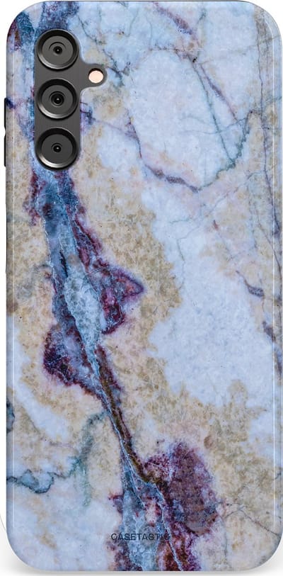 Casetastic hoesje geschikt voor Samsung Galaxy A14 (2023) 5G / Samsung Galaxy A14 (2023) 4G - Dubbellaagse bescherming - Diepzee Marmer - Fashion Case - Blauw Zand
