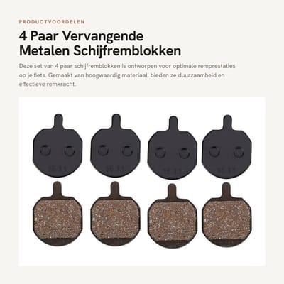 Dailygoods- Schijfremblokken 4 Paar - Vervangende Remblokken - Harsmateriaal - Geschikt voor Hayes MX2/3/4/5 CX5 GX-C GX2 - Compact en Duurzaam