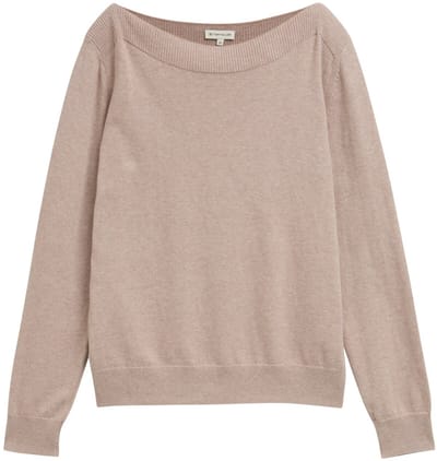 Tom Tailor - Gebreide trui met kasjmiermix - Maat XXXL - soft taupe melange
