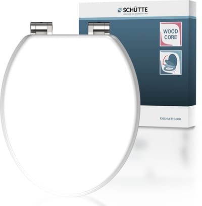 SCHÜTTE WC-Bril 84100 WHITE - MDF-Hout - Soft Close - Verchroomde Scharnieren - Belastbaar tot 175 kg - Gelakt - Wit