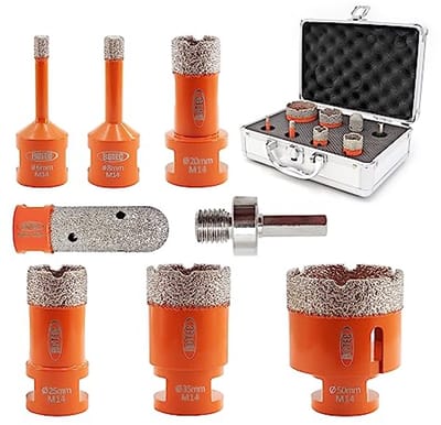 Diamant Kern Boor Set - 8 Stuks voor Porselein, Keramische Tegels, Graniet en Marmer