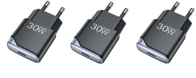 3 stuks OneOne 30W snellader met USB C poort. PD PPS Quick Charge lader. Platte GAN oplader adapter past op Samsung Galaxy A02s, A03s, A04, A05s, A13, A23, A52s, A21s, F06, Galaxy Note 7, Note 8, Note 9, F41, M33, M23, M35