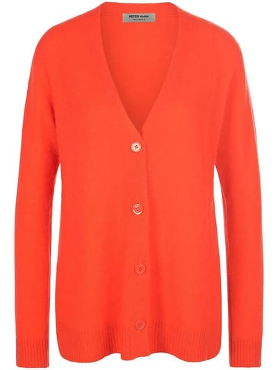 Vest 100% kasjmier Van Peter Hahn oranje