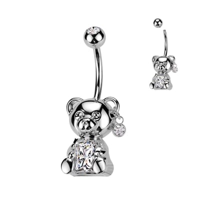 Piercing hug beertje - zilver - LMPiercings
