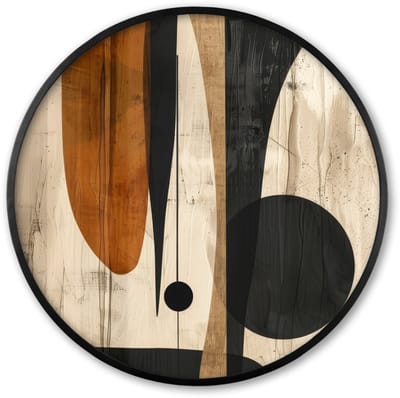 Poster in lijst Rond - Fotolijst 60x60 cm - Posters - Abstract - Kunst - Vormen - Modern - Ronde posterlijst zwart - Decoratie - Wanddecoratie woonkamer - Muurdecoratie slaapkamer