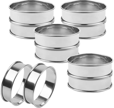 Dailygoods- Tart Ringen 10 Stuks - Muffinringen - Mousse Cake Ringen - Roestvrij Staal - Duurzaam - Gemakkelijk te Reinigen