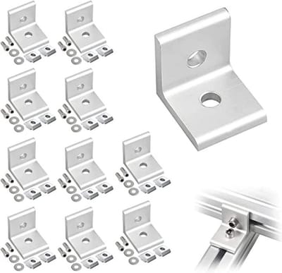 Set van 10 Aluminium Profielen met Bevestigingsmateriaal en Hoekverbindingen voor Industriële Constructies