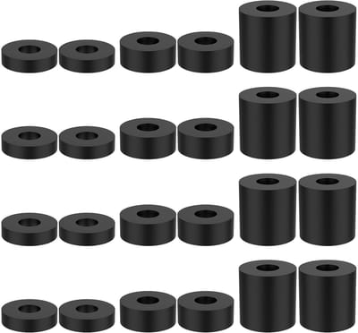 Rubberen Afstandhouders - Ringen Bussen - Trillingen Dempen - 3 Maten Set - 1 Inch OD - Zwart