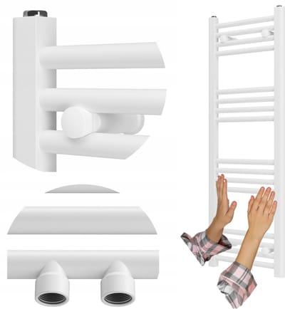 Granitan Badkamerradiator Raven - 110x40cm - Wit - Ladderverwarming - Handdoekradiator