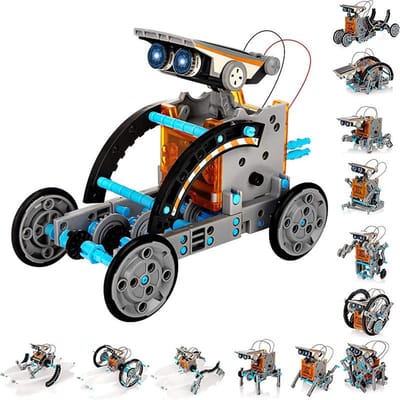 13-in-1 Op Zonne-energie Werkende Robot Kit STEM Educatief DIY Montage Speelgoed met Intelligente Wetenschaps Puzzels Creatieve Cadeaus voor Jongens Meisjes black