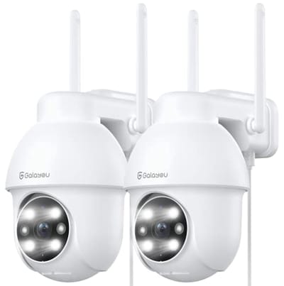 GALAYOU 2k PTZ-buitenbewakingscamera, waterdichte draadloze 360° IP-camera, kleurennachtzicht, onmiddellijk alarm, Alexa Y4 2p