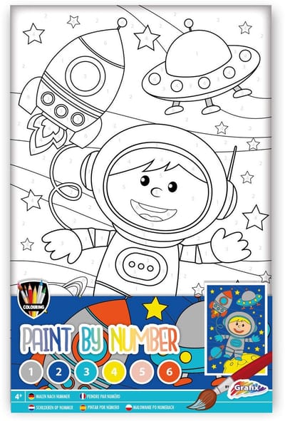 Grafix schilderen op nummer ruimtevaart schilderij astronaut kind.