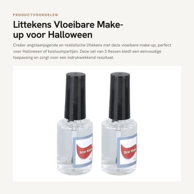Dailygoods- Littekens Vloeibare Make-up - 15 Ml X 2 - Halloween Kostuums - Eenvoudige Toepassing - Filmachtige Effecten - Meerlagige Diepte - Griezelmake-up