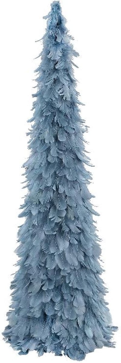 PTMD Foksy Kerstmis Ornament - 14 x 14 x 60 cm - Veren - Blauw