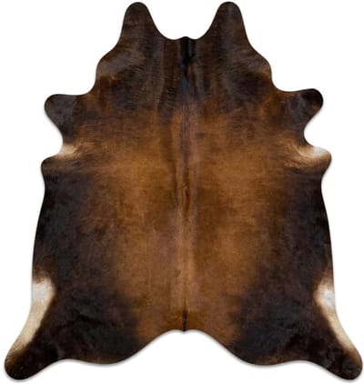 Koeienhuid Vloerkleed - Zwartbruin Melange - 220 x 200 cm - Koeienkleed / Koeienvel / Dierenvel / Dierenhuid / Koehuid Tapijt - incl. 4 onderzetters