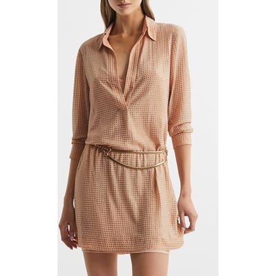 Reiss Austin Mini Dress — Nude Size: 10 | Mini Dresses Outlet | Dames | Oranje