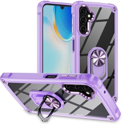 Coverup Hoesje - Geschikt voor Samsung Galaxy A16 5G Hoesje - Coverup ShockProof Transparant Ring Kickstand Back Cover - Paars