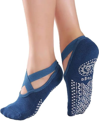 Topsocks Yoga ballerina antislip sokken - petrol- maat 36-41
