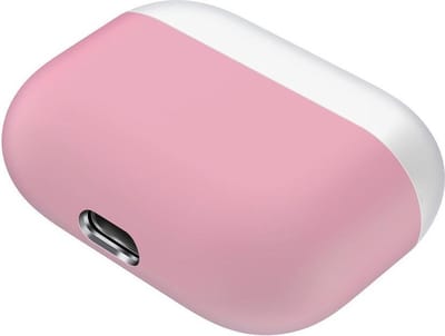 Airpods Pro case - siliconen - wit-roze - beschermend design