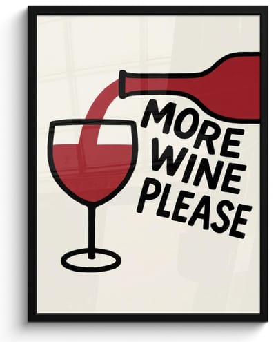 Poster in lijst - Fotolijst 50x70 cm - Posters - Wijnfles - Quote - Rood - Glas - Posterlijst zwart - Decoratie - Wanddecoratie woonkamer - Muurdecoratie slaapkamer