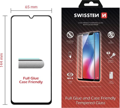 Swissten iPhone 16 Pro Max Tempered Glass - 54501868 - Full Glue - Black