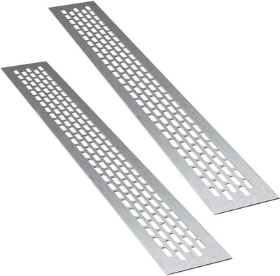 Rechthoekig Ventilatie Rooster Aluminium Inox 44x6 cm (2 Stuks)