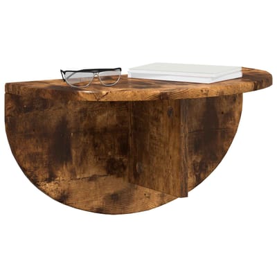 vidaXL - Wandplank - Muurmontage - Rook - Eiken - 48 - x - 24 - x - 24 - cm - Bewerkt - hout