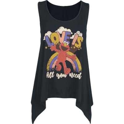 Sesame Street Top - Elmo - Love is All You Need - S tot 3XL - voor Vrouwen - zwart