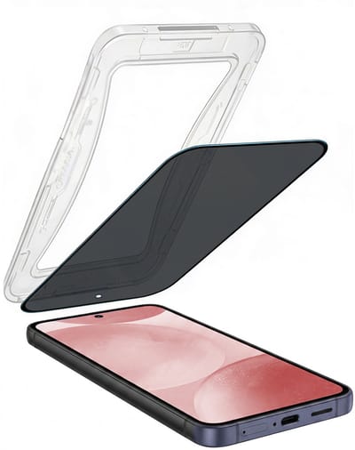 Screenprotector - Geschikt voor Samsung Galaxy S24 - Met Installatie Kit - Anti Spy - Beschermglas - Flexibel Glas - Tempered Glass - Screen Protector - Inclusief Montage Frame - Buigbaar Hybrid Bescherm Cover