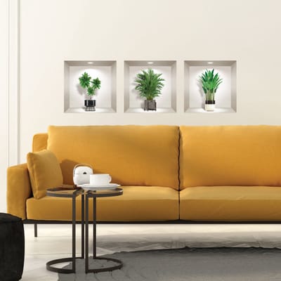 3D-stickers van groene kamerplanten, 30 x 90 cm
