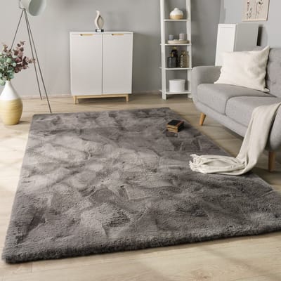 Paco Home Hoogpolig Vloerkleed Woonkamer Shaggy Konijnenbont Imitatiebont Pluizig 60x100 cm