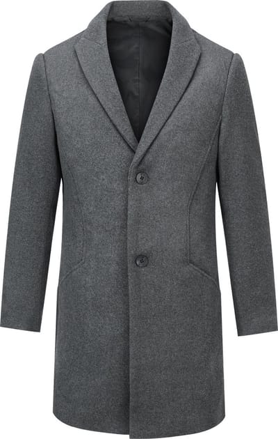 ALLTHEMEN Heren Lang Wollen Overcoat Klassieke Jas - Warme Winter Jassen - L