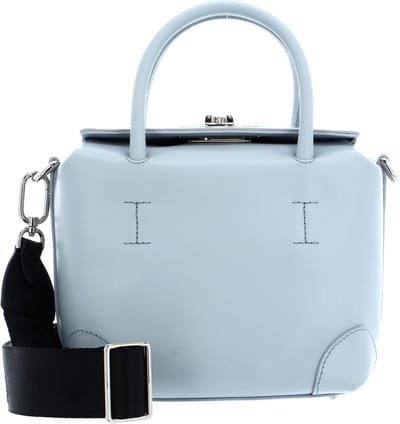 FURLA Leren Handtas Schoudertas 1927 Soft Mini Boston Bag Artemisia + Nero Blauw