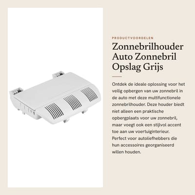 Dailygoods- Zonnebrilhouder Auto - Opslag Houder - ABS-kunststof - 18,7x13x4,5 cm - 100% nieuw - Artikelnummer 1Z0868565E - Brilhouder