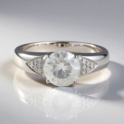 Cavill - Zilveren Damesring 925 Sterling - Petaliet Edelsteen 0,808 ct & Witte Topaas 0,051 ct - Elegant Rondgeslepen - Braziliaanse Edelsteen Ring