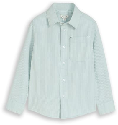 Tom Tailor - Dobby overhemd met strepen - Maat 92/98 - light cloud blue white stripe