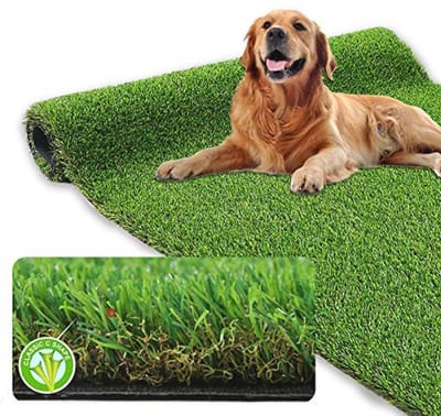 Realistisch kunstgras tapijt 90 x 150 cm - zacht en dicht nepgras voor binnen en buiten, terras en tuin decoratie, geschikt voor huisdieren
