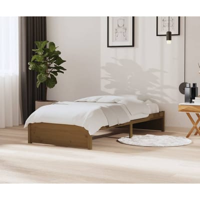 vidaXL - Bedframe - massief - hout - honingbruin - 90x200 - cm