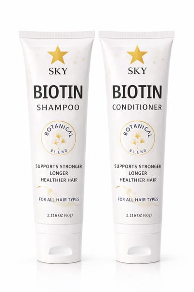 Biotine Shampoo & Conditioner 2-in-1 Set – Extra Geconcentreerd – Tegen Haaruitval – Voor Sterker & Gezonder Haar – Sulfaatvrij – Sky Cosmetics