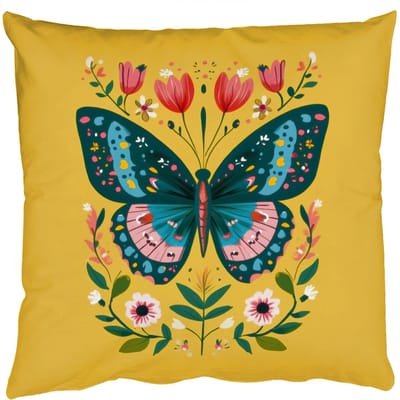 Sierkussens - Kussentjes Woonkamer - 50x50 cm - Bloemen - Kleurrijk - Vlinder - Sierlijk