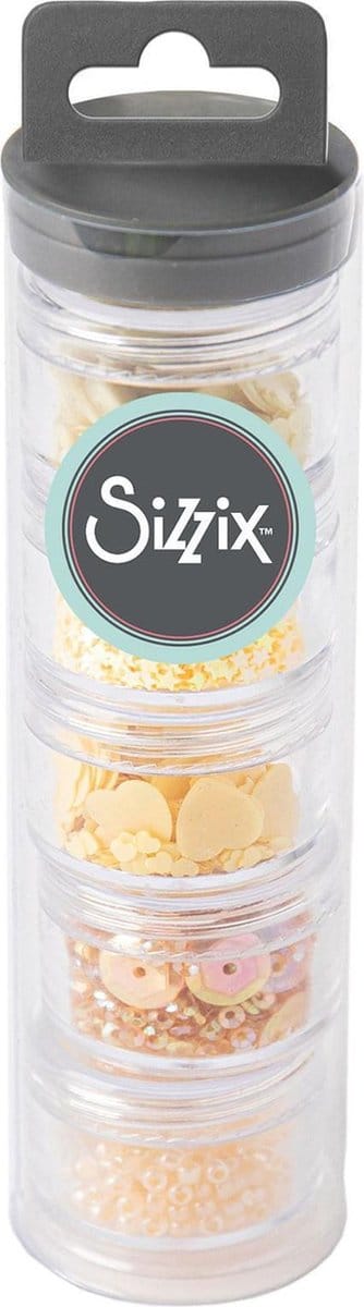 Sizzix Pailletten en kraaltjes - 0,3 en 1 cm - 5 potjes - Limoncello