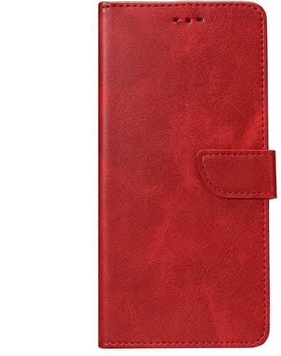 Rixus Bookcase For Samsung Galaxy S22 Plus 5G S906B Dark Red